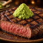 ワサビを載せたステーキのイメージ
